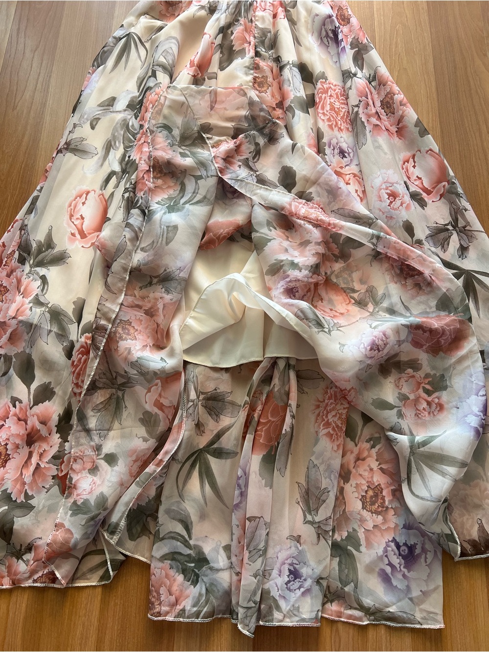 NWT Chicwish Splendid Peony Chiffon Maxi Skirt Floral XS S - Picture 5 of 11